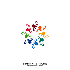 Creative people logo design template