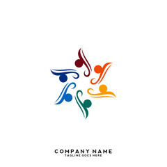 Creative people logo design template