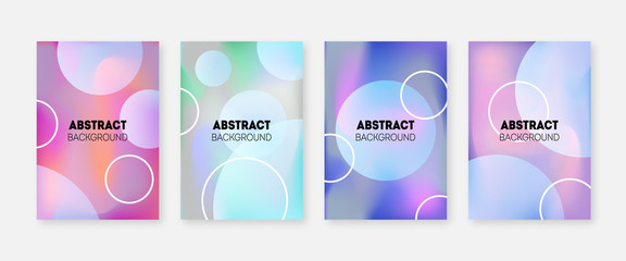 Abstract soft color gradient cover set. Vector geometric circles