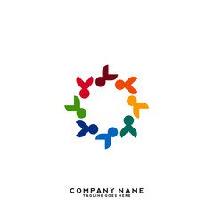 Creative people logo design template