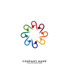 Creative people logo design template
