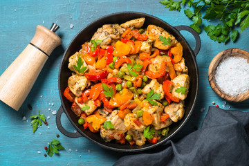 Chicken Stir fry with vegetables.
