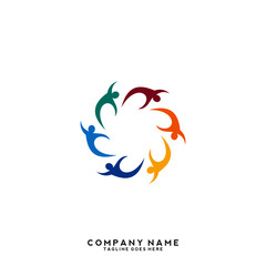 Fototapeta na wymiar Creative people logo design template