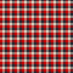 Gingham seamless red and black pattern. Texture for plaid, tablecloths, clothes, shirts,dresses,paper,bedding,blankets,quilts and other textile products. Vector Illustration EPS 10