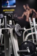 dumbbells in the gym