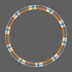 Naklejka premium Round frame vector vintage pattern design template. Circle border designs plaid fabric texture. Scottish tartan background for collage art, gif card, handmade crafts.
