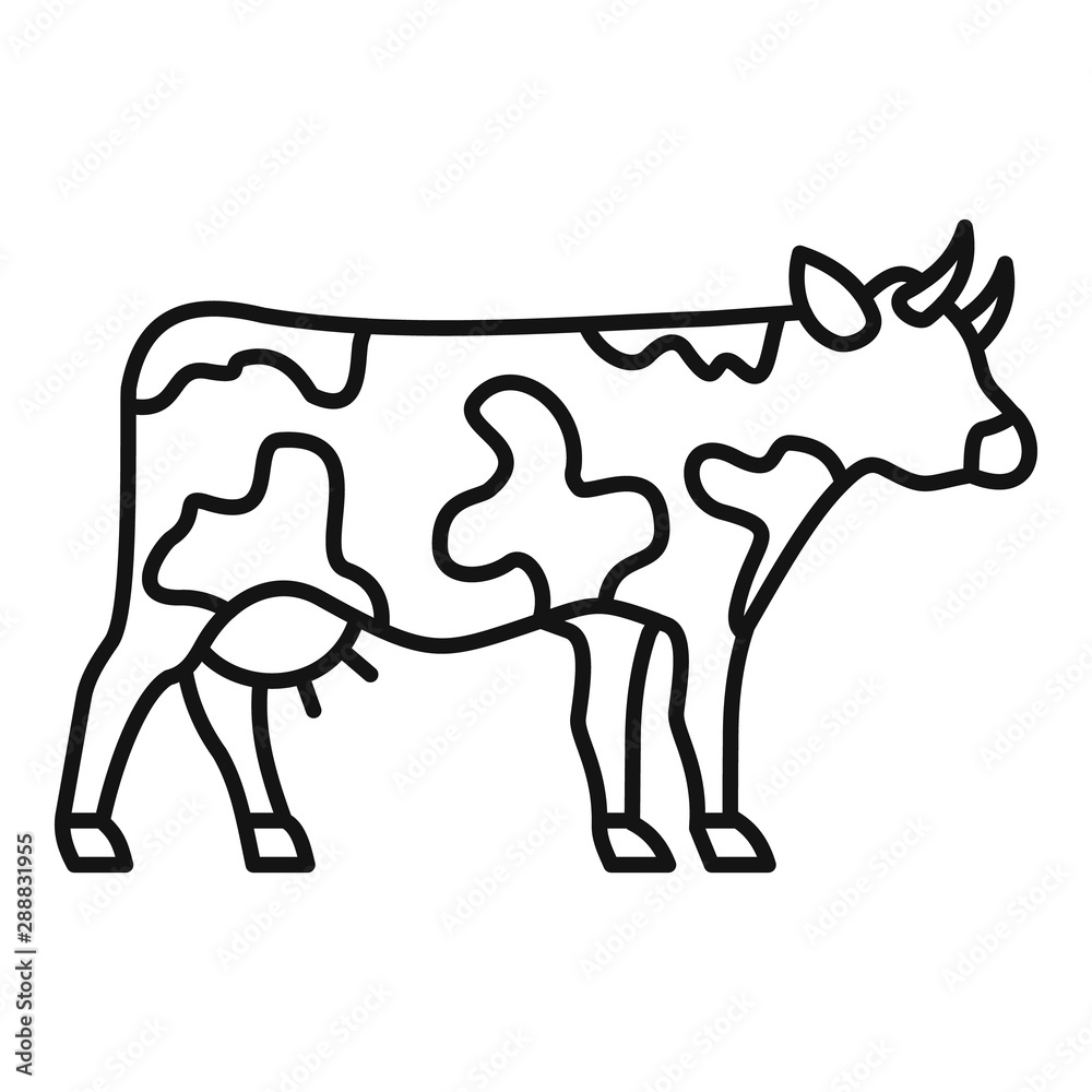 Canvas Prints Cow icon. Outline cow vector icon for web design isolated on white background