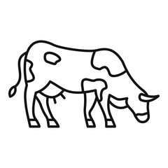 Farm cow icon. Outline farm cow vector icon for web design isolated on white background