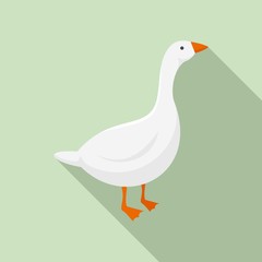 Farm goose icon. Flat illustration of farm goose vector icon for web design