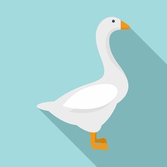 Domestic goose icon. Flat illustration of domestic goose vector icon for web design © anatolir