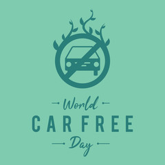 Simple letter emblem car free day for element design in flat style