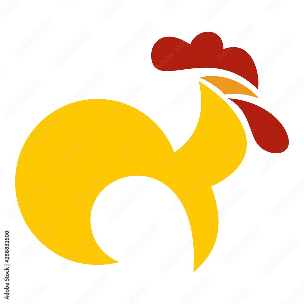 Wall mural Tail cock logo. Flat illustration of tail cock vector logo for web design