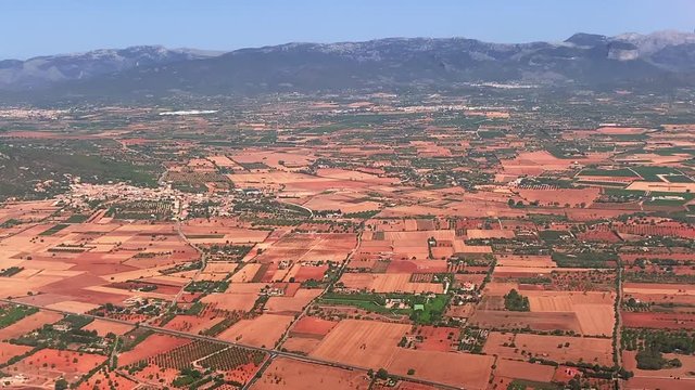 red fields of spanish island mallorca