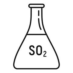 Sulfur dioxide flask icon. Outline sulfur dioxide flask vector icon for web design isolated on white background