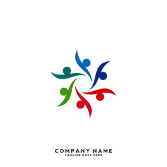 Creative people logo design template
