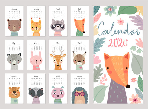 animals calendar 2020