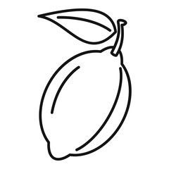 Lemon fruit icon. Outline lemon fruit vector icon for web design isolated on white background