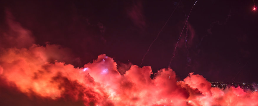 Red Night Clouds Light Background