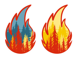 Symbol of burning forest.