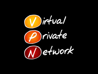 VPN - Virtual Private Network acronym, technology concept background
