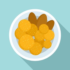 Thai food cutlet icon. Flat illustration of thai food cutlet vector icon for web design