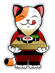 Cat with sushi