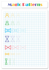 Continue the pattern with crayons or felt-tip pens