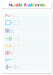 Continue the pattern with crayons or felt-tip pens