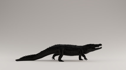 Black Crocodile Right View 3d Illustration 3d render