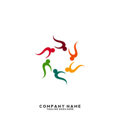 Obraz premium Creative people logo design template