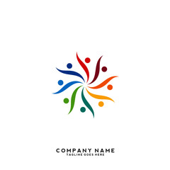 Obraz premium Creative people logo design template