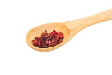 Dry barberry in spoon