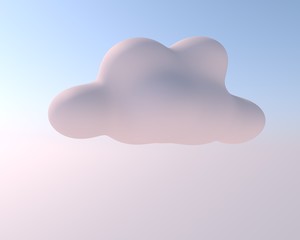 3d illustration of cartoon clouds