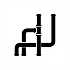 Pipe Icon, Pipe Fitting Icon, Water, Gas, Oil Pipeline, Plumbing Work