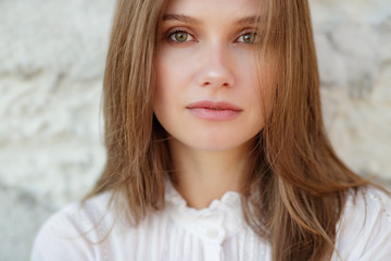 Fototapeta premium Beautiful woman. Portrait of a young beautiful woman. 