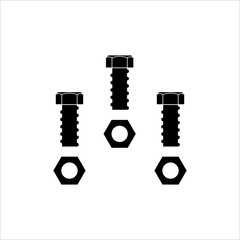 Nut And Bolt Icon, Hex Nut