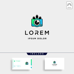 Dog Paw Camera Logo Template Vector Design