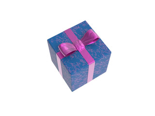 Violett Blaue Geschenkbox Geschenk Box mit Schleife seitlich oben