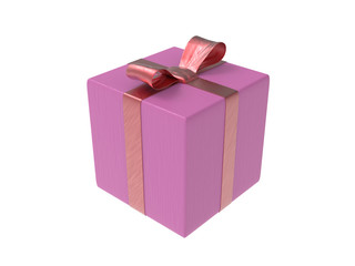 Pink Rosane Geschenkbox Geschenk Box mit Schleife seitlich