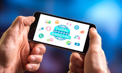 Global marketing concept on a smartphone