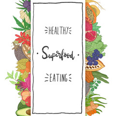 superfoods illustrations set
