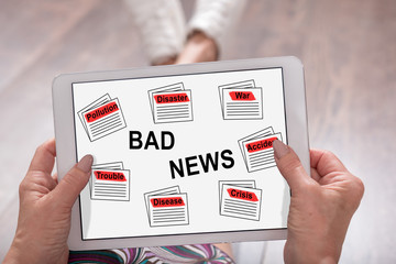 Bad news concept on a tablet