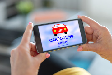 Carpooling concept on a smartphone