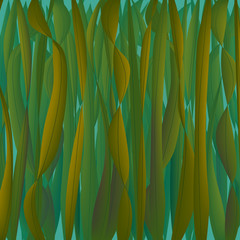 green tape algae under water,  somewhere deep, gradient
