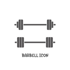 Barbell icon simple flat style vector illustration.