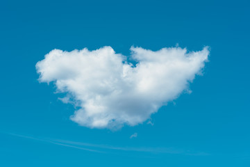 Heart shaped cloud in the sky