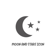 Moon and stars icon simple flat style vector illustration.