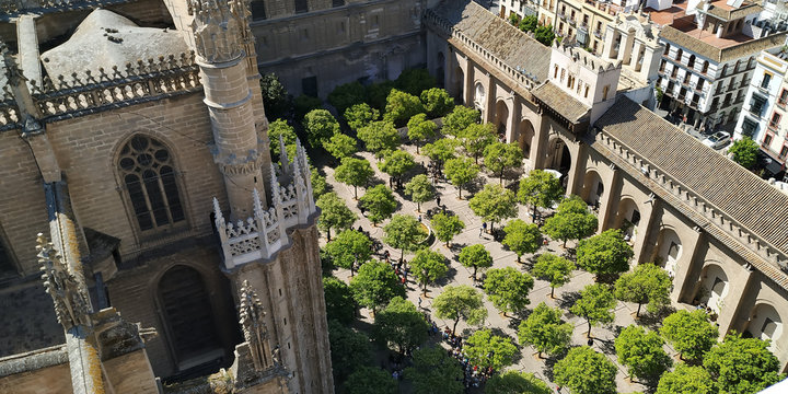 Sevilla April 2019 - The Alc&aacute;zar Gardens, within the grounds of the Alc&aacute;zar palace, consist of several sectors developed in different historical styles