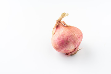 Red Shallot on white background.