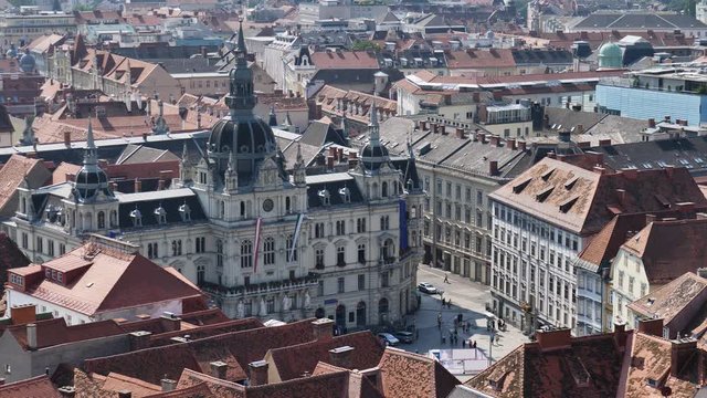 Main square in the city of Graz, Austria in UHD resolution